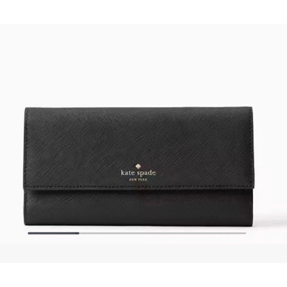 Kate Spade Leather Wallet Black With Phone Holder NWOT